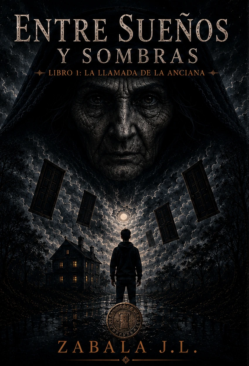 Portada de Entre Sueños y Sombras, Libro 1: La llamada de la anciana, de J.L. Zabala